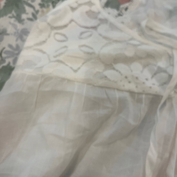 Free People White Lace Trim Blouse - Picture 5 of 10